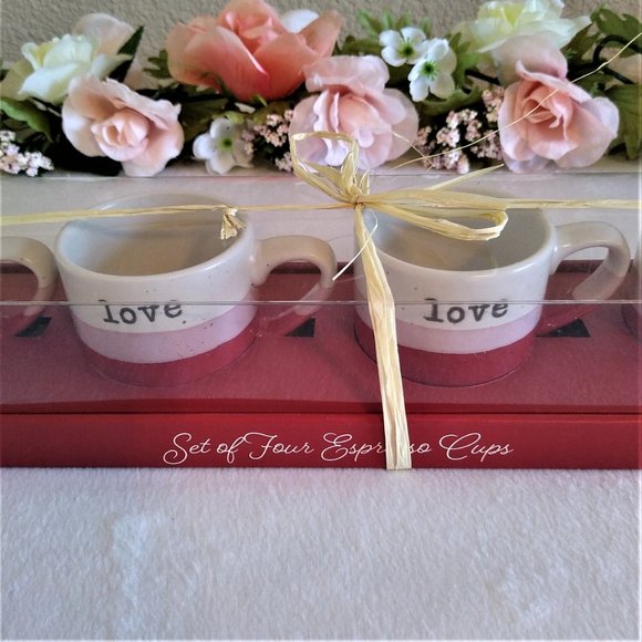 Enchanted Accessories Set Four Espresso Cups - NIB - Picture 2 of 5